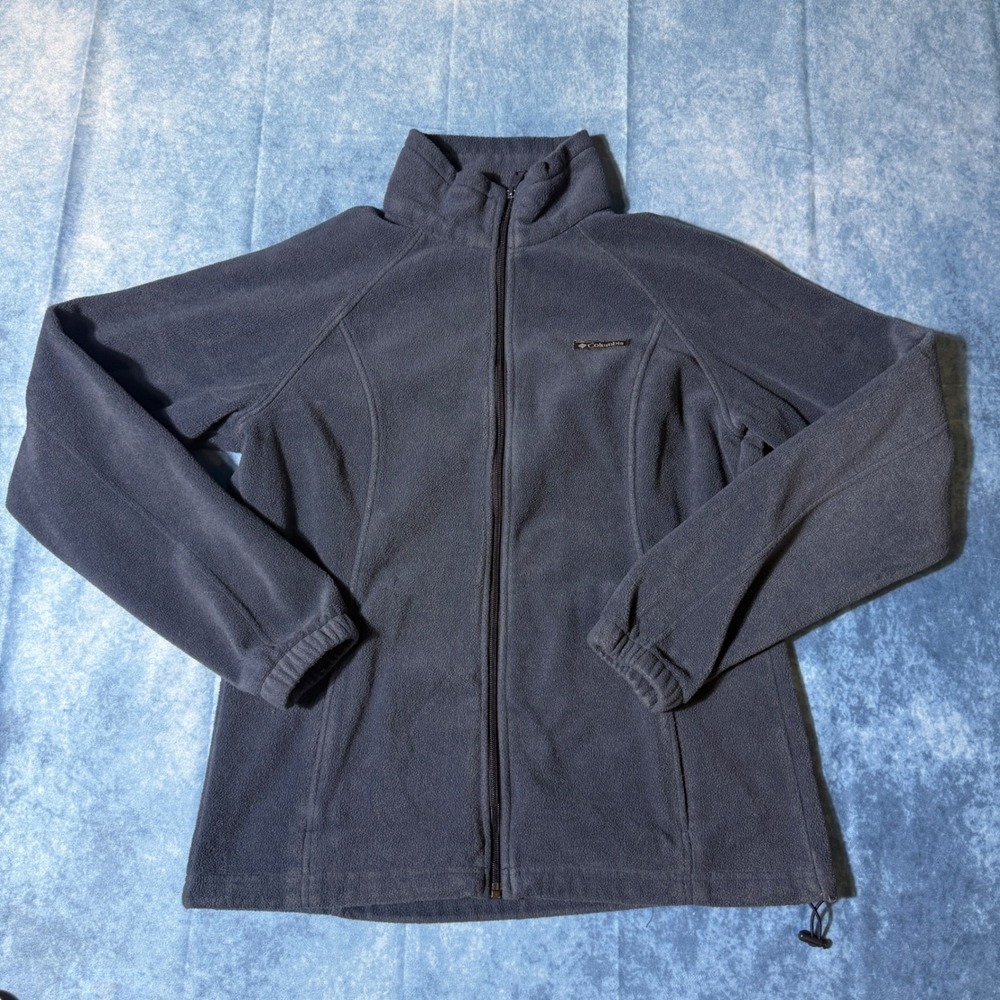 Columbia Titanium Women's L Blue Full Zip Fleece Jacket Outdoor Y2K